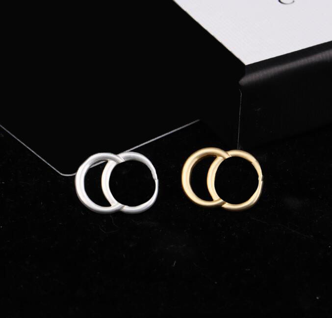 

23ss 2color Mixed Fashion Letters Stud Small Sweet Wind Luxurious 925 Silver Designer Women Crystal Rhinestone Link Chain Round Earring Jewelry Accessories Gift