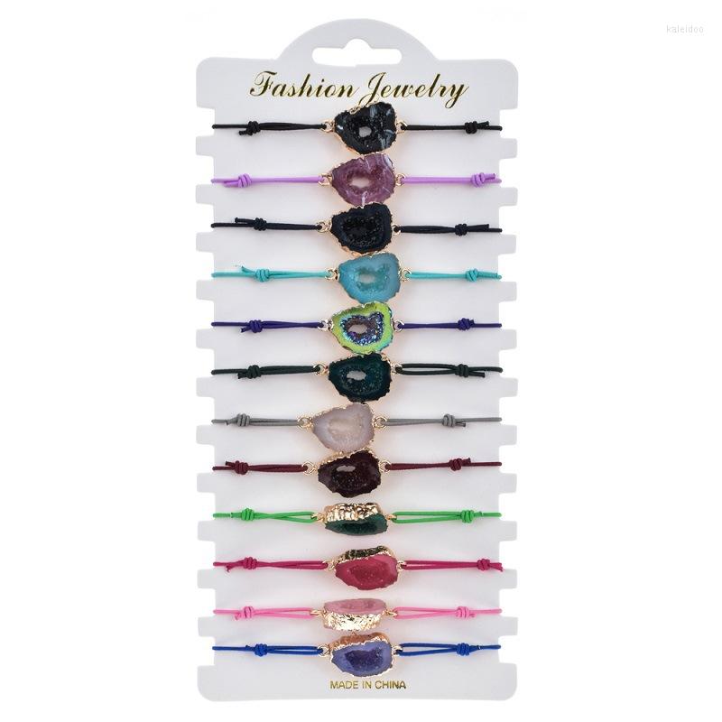 

Charm Bracelets Natural Stone Elastic For Women Rope Chain Handmade Jewelry