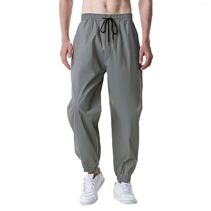 

Men' Pants Solid Color Mens Trousers Harajuku Fashion Casual Loose Hip Hop Fluorescent Leggings Vintage Night Sports Jogging 4, Gy