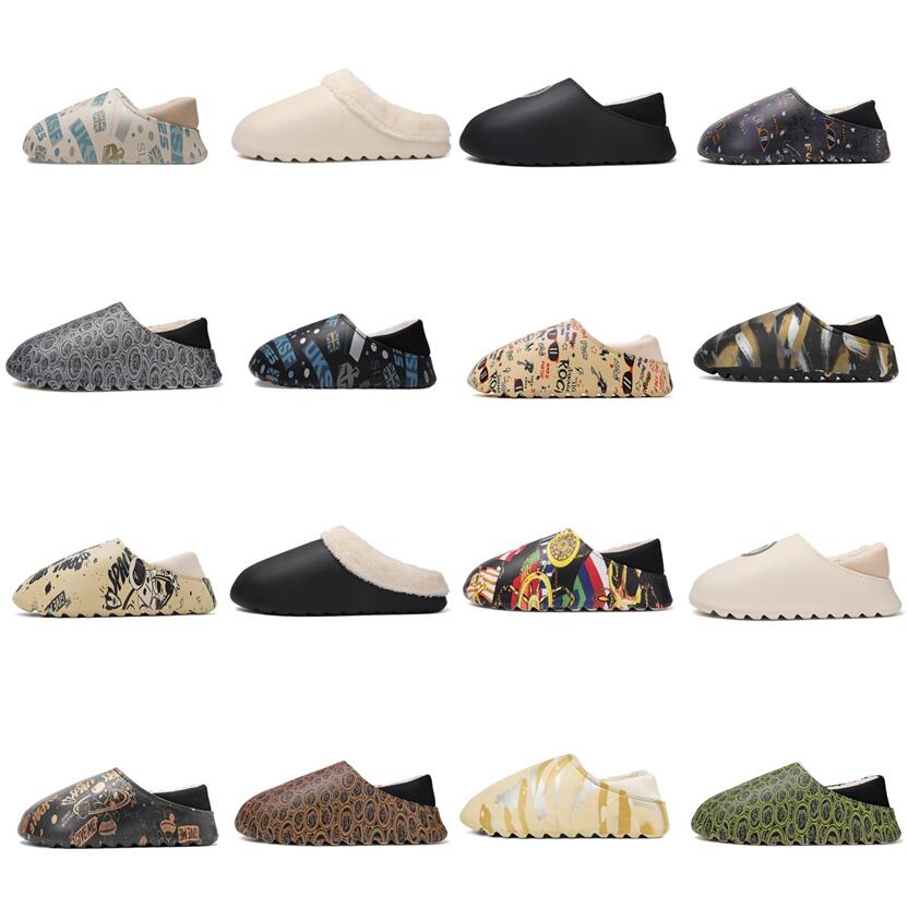 

Autumn and winter Women man Furry Slippers Fluffy Faux Fur Slippers Designer Shoes Warm Indoor Flip Flops Fashion Anti-Slip Female Slides, Customized