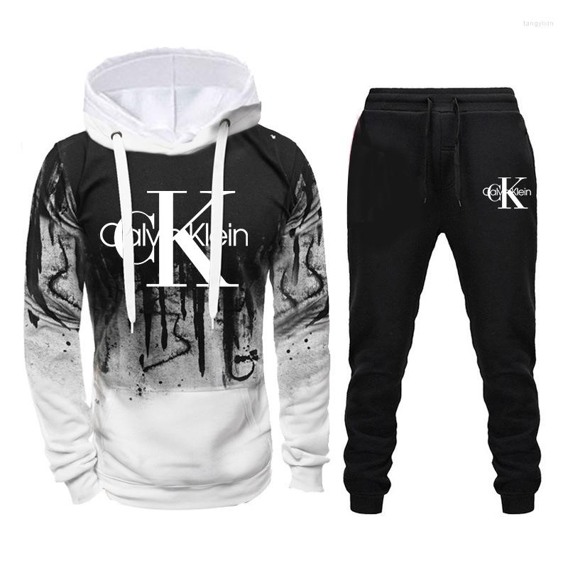 

Men' Tracksuits Men' Sportswear Suit Tracksuit Set Autumn Winter Hoodies Sweater And Sweatpants Sets Outfits Fashion Printed