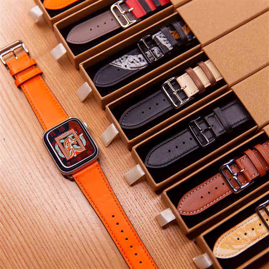 

Single tour for Apple watch band 44mm 40mm 45mm 41mm 42mm 38mm 44 45 mm Genuine Leather bracelet iWatch serie 3 4 5 se 6 7 strap2897