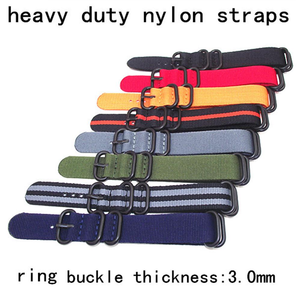 

10PCS lot Heavy duty nylon straps 20mm 22mm 24mm strap strap watch ring buckle274y