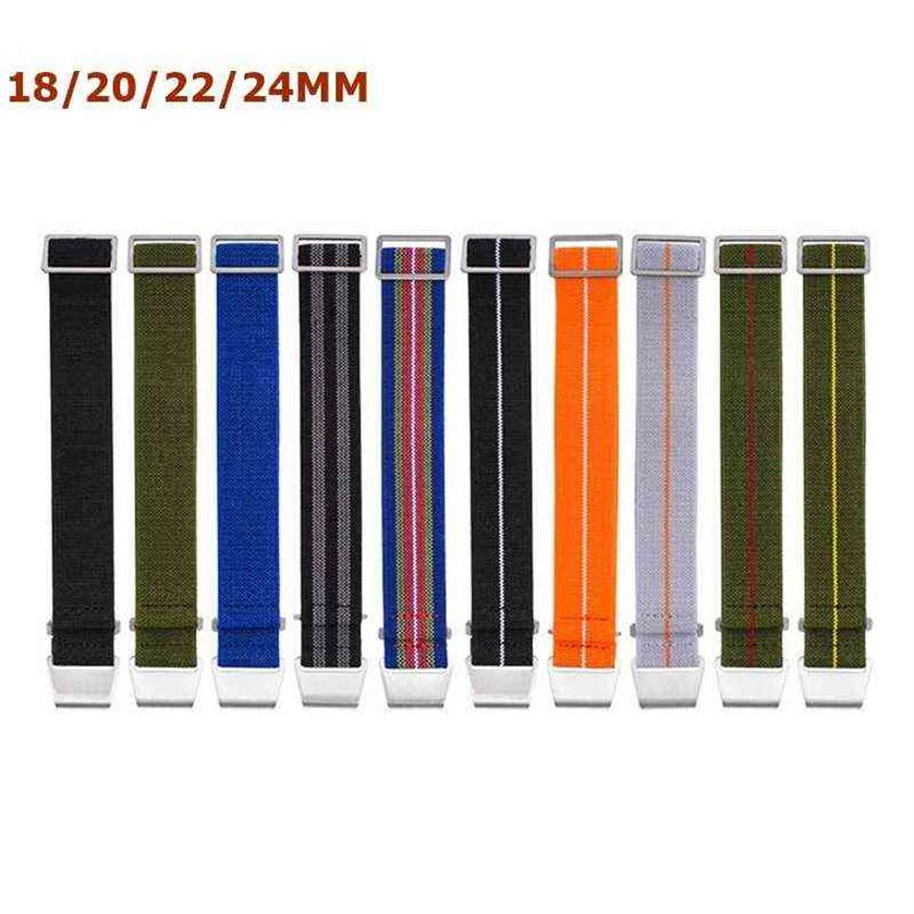 

Elastic Nylon Band for Samsung Galaxy 3 41 45mm Strap for Amazfit Nato Troops Parachute Bag band 18mm 20mm 22mm 24mm H220419266y