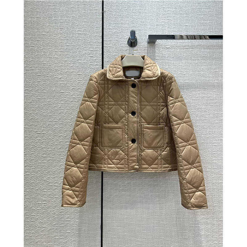 

Designer Women' Jackets Winter Turn Down Collar Plaid Single-Breasted Parkas Women Fashion Ladies Loose Casual Coats Women Long Sleeve, Khaki