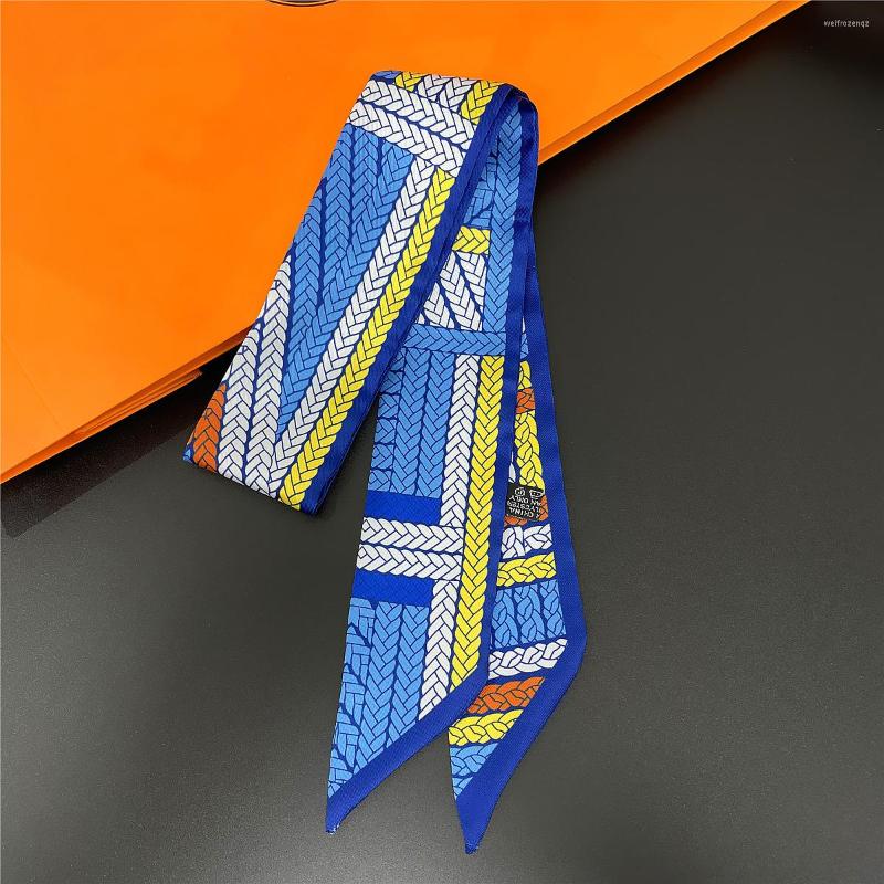 

Scarves Arrivals Bag Scarf Rope Printed Silk Women Small Ribbon Fashion Female Hair Ribbons 90cm Long