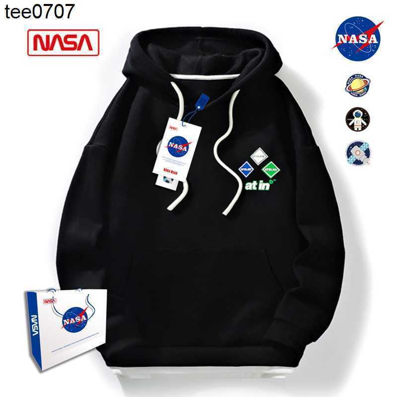 

Designer NASA Hoodies official website co branded new men's sweater Spring and Autumn 2022 Teenager hooded national fashion Sweatshirt, White
