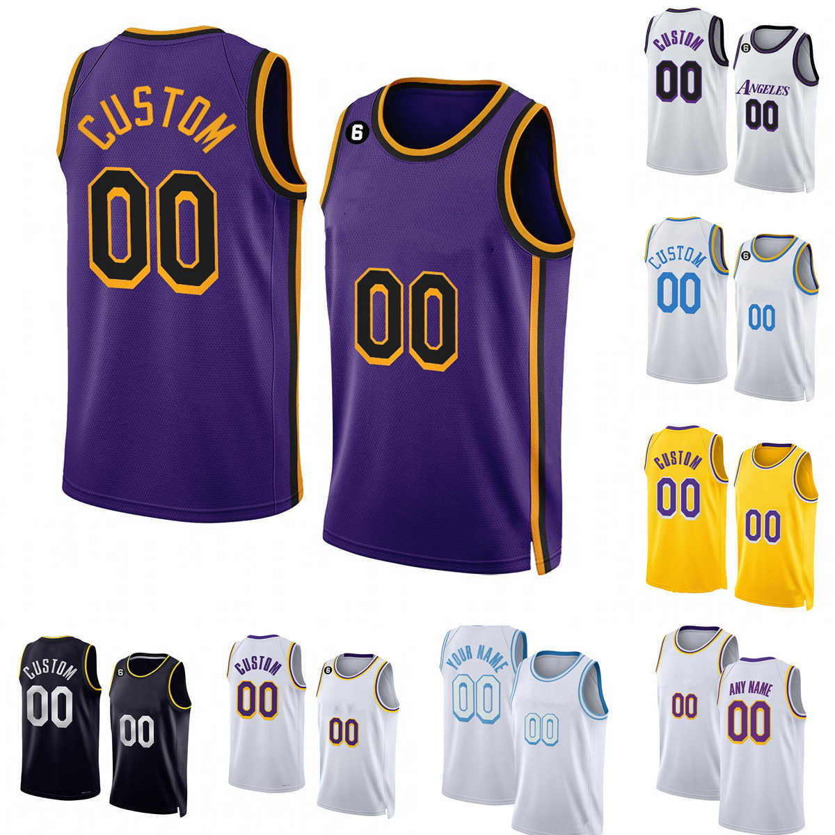 

Custom Printed 2023 New Basketball Jerseys Westbrook James Davis Beverley Nunn Brown Toscano-Anderson Reaves Swider Christie Gabriel Ryan''Lakers''Jersey