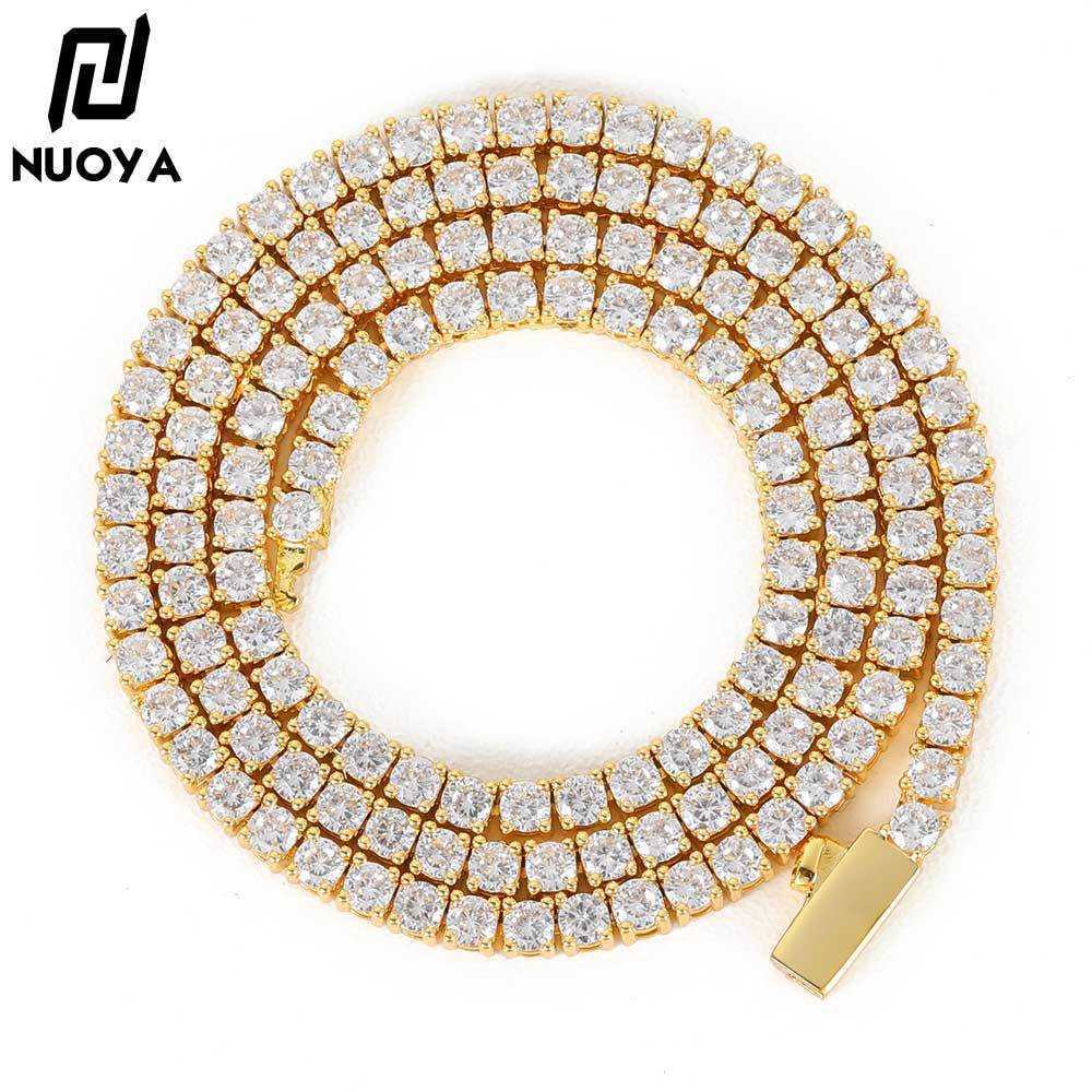 

Pendant s Strands Strings 3mm 4mm 5mm Zircon Spring Buckle Tennis Real Gold Electroplated Hip Hop Necklace for Men and Women ins