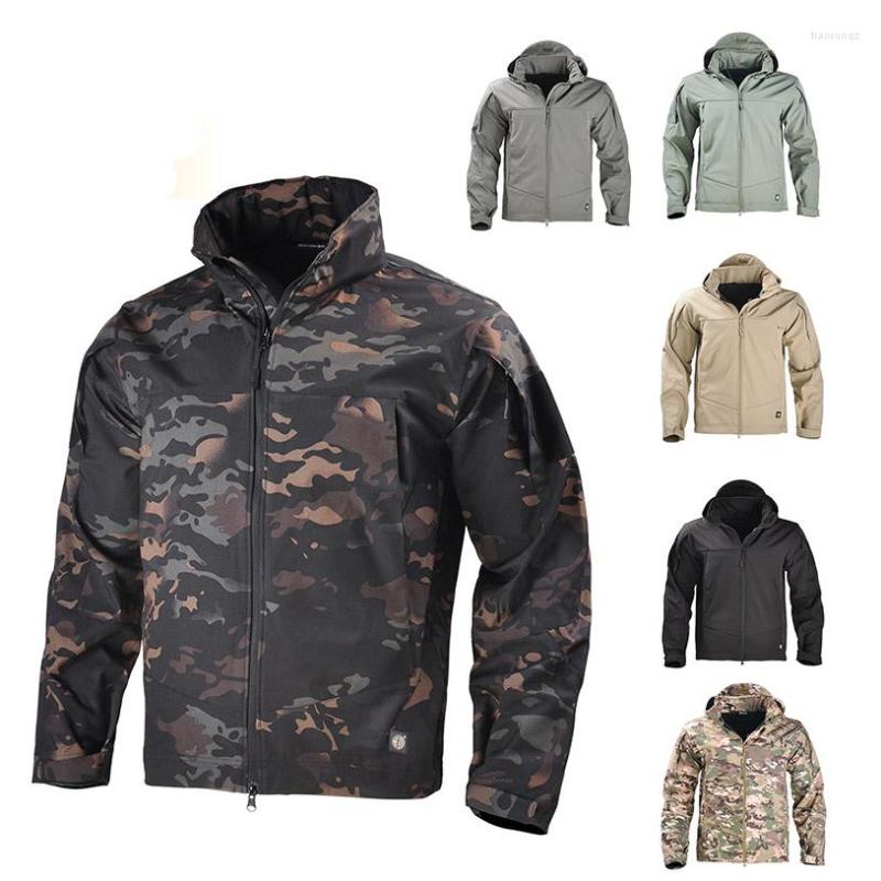 

Hunting Jackets Outdoor Sports Jungle Woodland BDU Shooting Coat Tactical Combat Clothing Camouflage Hoody Softshell Jacket, Black