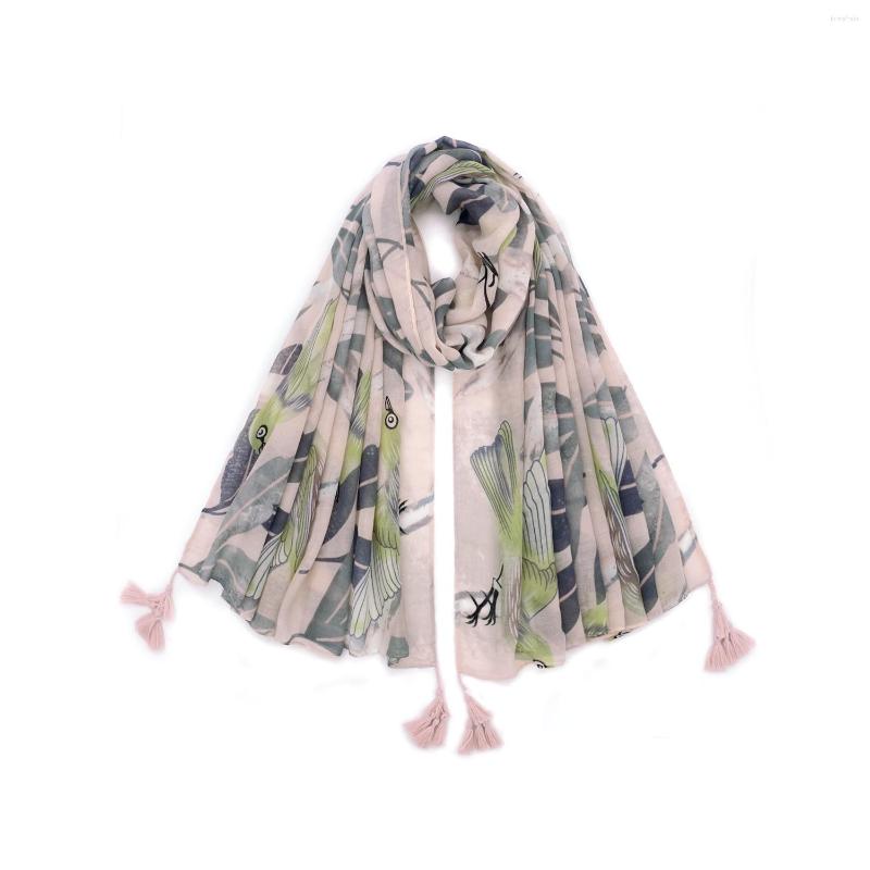 

Scarves 2022 Est Women Floral Pattern Scarf Cotton Voile Tassel Shawls