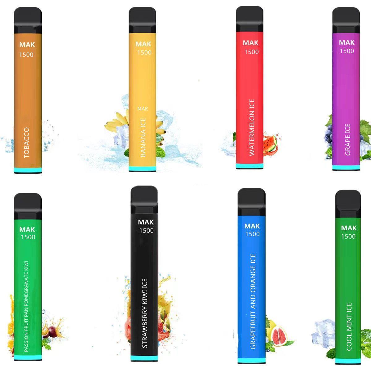 

2022 disposable vape e cigarette Mak Lux 1500 Disposable vapes 850mAh Battey 5ml Pod