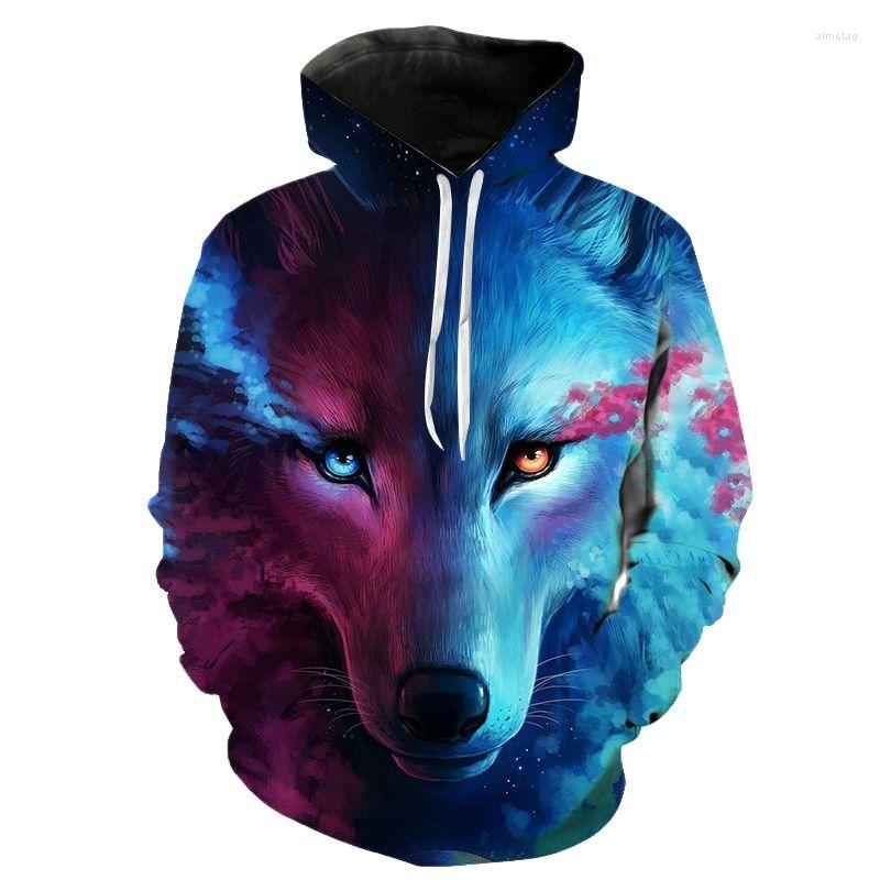

Men's Hoodies 2022-Fashion Pullover Kids Ladies Mens Long Sleeve Hoodie Printed 3D Wolf Coat Boys Girls Streetwear Sleeves, Wya2226.