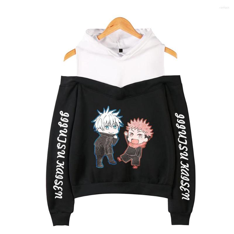 

Men's Hoodies Jujutsu Kaisen Sexy Off Shoulder Women Print Anime Sweatshirts Ladies Pullovers Autumn Girl Oversized Hoodie, A24081-wy1801