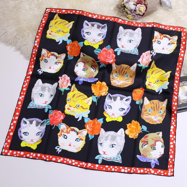

Scarves 70cm Women Small Twill Silk Scarf Square Printed Wrap Foulard Female Handkerchief Bandana Neck Hair Skinny Tie Shawls