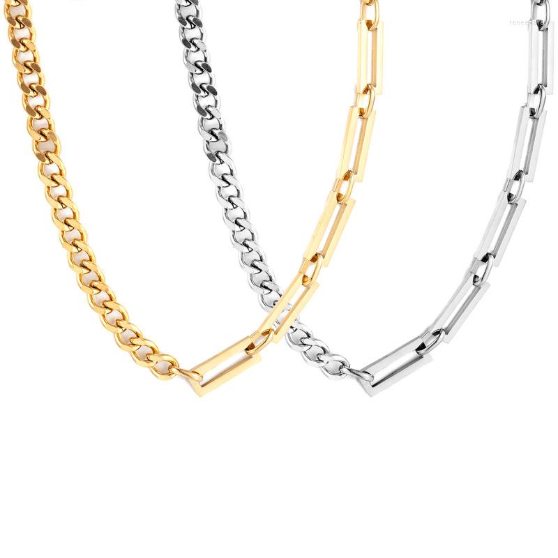

Chains AILINFA High Quality Titanium Steel Asymmetric Hip Hop Necklace Niche Design Splicing Ladies Fashion Gift