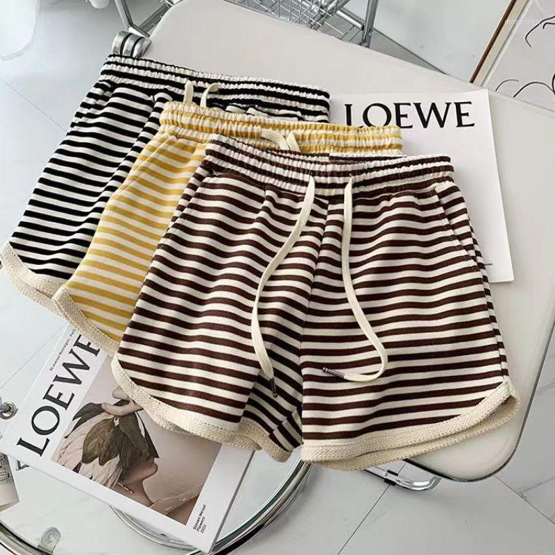 

Women' Shorts 2023 Summer Beach Women Basic Casual Streetwear Stripe Girls Fashion Home Loose Wide Leg -2XL, Coffe stripe shorts