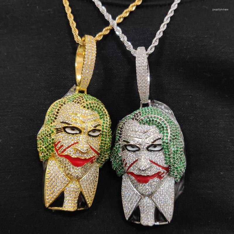 

Chains Men Hip Hop Doll Head Mask Pendant Necklace With Chain Iced Out Bling Necklaces Hiphop Jewelry Fashion Gift