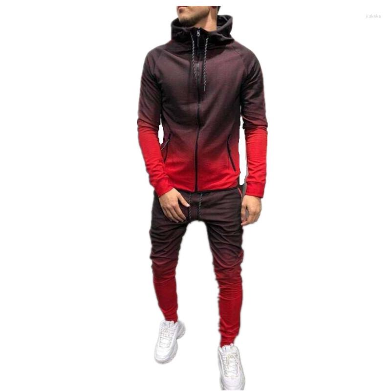 

Men's Tracksuits Autumn Winter 3D Hoodie Digital Print Sports Fitness Running Training Men's Suit Men, Blue
