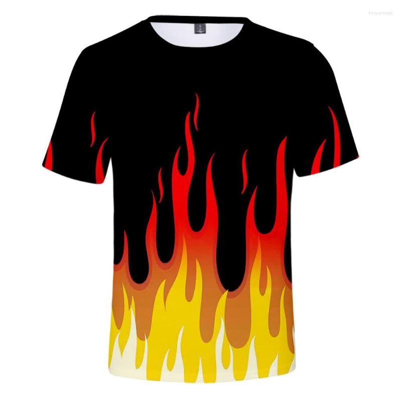 

Men's T Shirts 3D Print Red And Yellow Flame Men/Women Streetwear Summer Short Sleeves T-Shirts Oversize Hip Hop Tracksuits Clothes