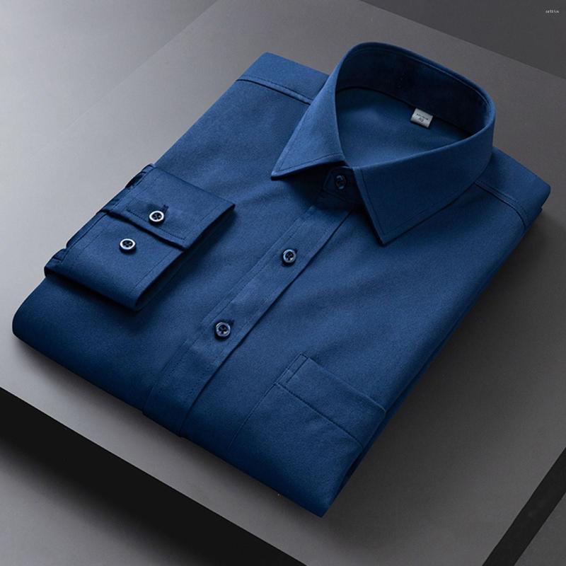 

Men's Casual Shirts T Unisex Mens Solid Color Shirt Long Sleeve Business Non Ironing Overalls Large Tall Men, Black