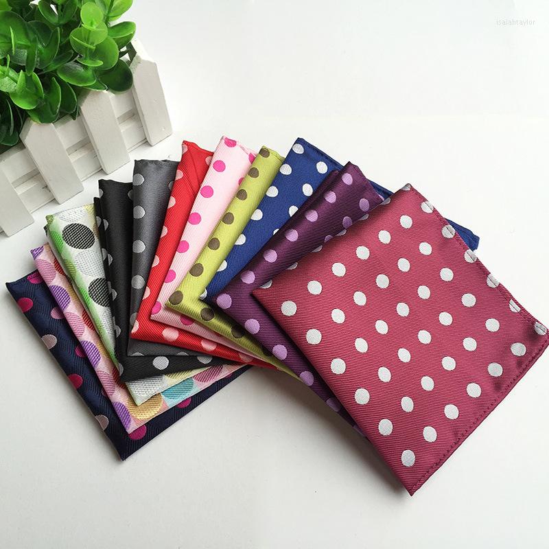 

Bow Ties 25cm 11 Color Mens Pocket Squares Dot Pattern Handkerchief Fashion Hanky For Men Business Suit Accessories