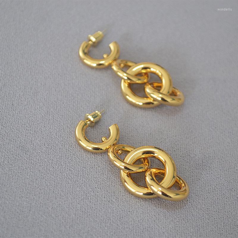 

Dangle Earrings CMajor 2022 Trendy Copper Jewelry Linked Ring Gold Plated Fashion For Women
