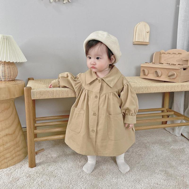 

Coat Koodykids Autumn Kids Girls Khaki Coats Outfits Casual Solid Trench Children Outwear Spring 1-6 Y