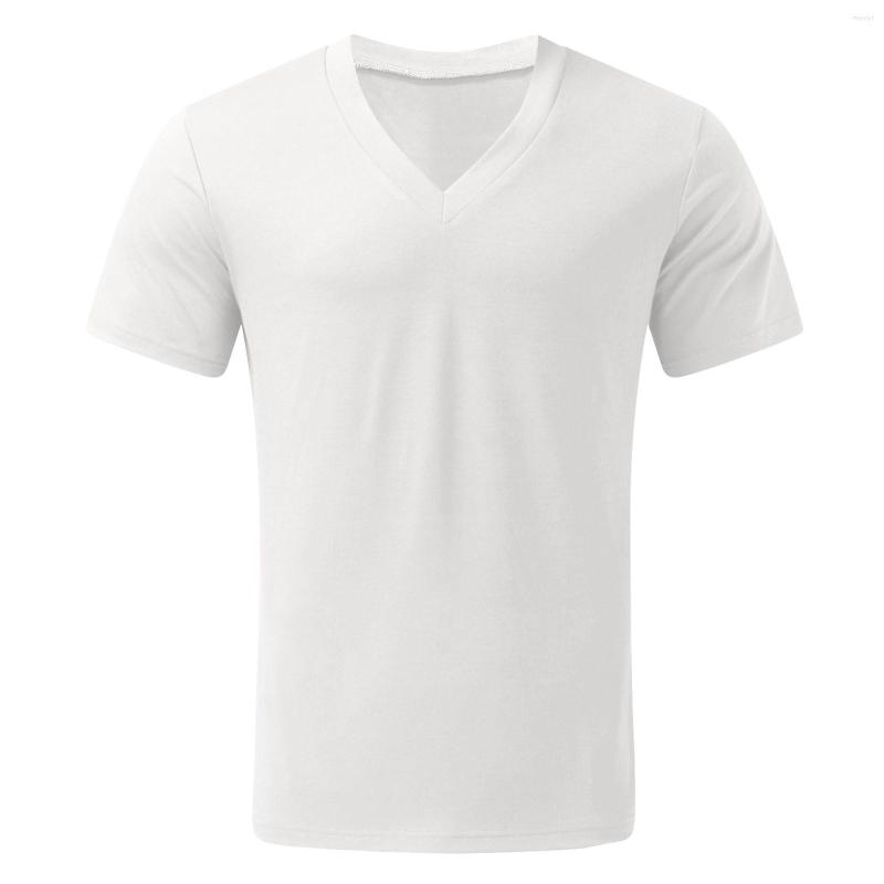 

Men's T Shirts Men's Short Sleeve Casual Pullover Man 2022 Summer White Hipster T-shirts Low Cut V Neck Comfortable Tee Shirt Tops, Zf24-2
