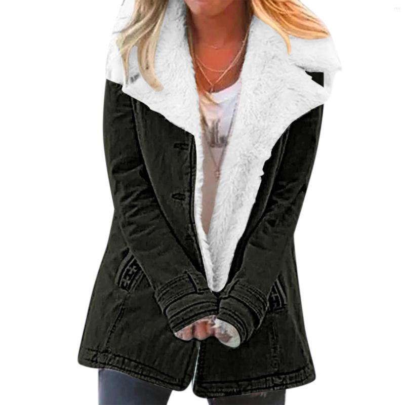 

Women' Jackets Women Overcoat Warm Winter Printed Lapel Single Breasted Long Sleeve Outwear Coat Jacket With Pocket, Army green