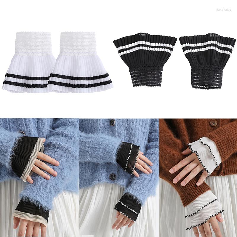 

Knee Pads Women Elbow Sleeve False Cuffs Ruffles Wristband Cuff Scar Cover Gloves Arm Fake Clothing Decoration Lace