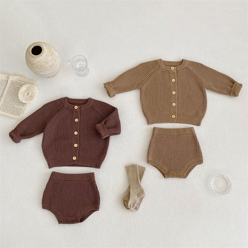 

Clothing Sets Autumn Baby Worsted Clothes Sweater And Bottom Infants 2pcs Suits Girls Boys Winter Knitted, Khaki
