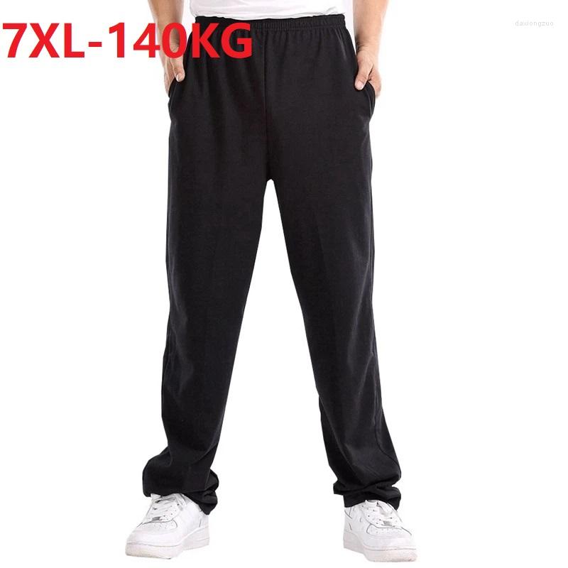 

Men's Pants Autumn Spring Men Casual Sports Large Size 7XL Black Elasticity Mens Home Wear Straight Trouser