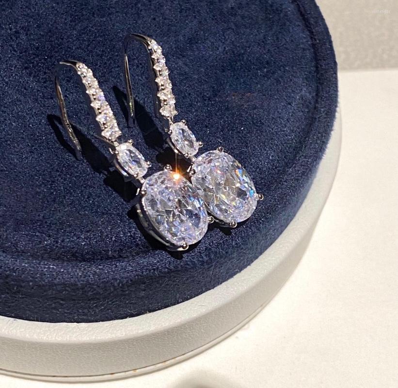 

Dangle Earrings Luxurytreasury Oval Transparent High Quality Light Luxury Advanced Sense Gifts Women Girls Jewelry Accessory