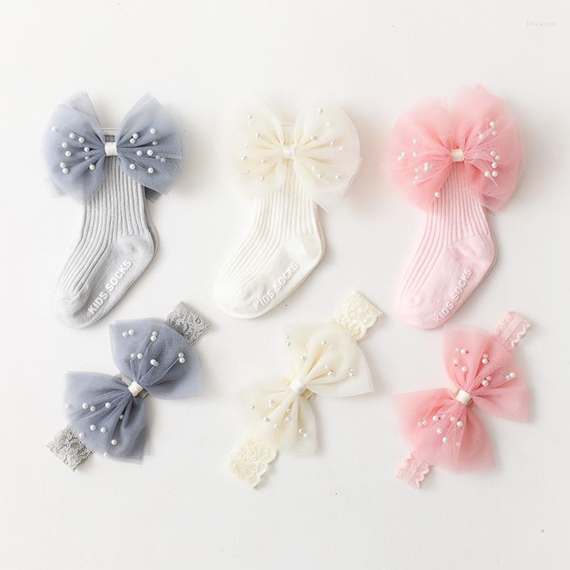 

Hair Accessories 3Pcs/Set Spanish Flower Baby Socks Headbands Lace Bows Crown Born Girls Hairbands Non-slip Infant Toddler Gifts, Pink
