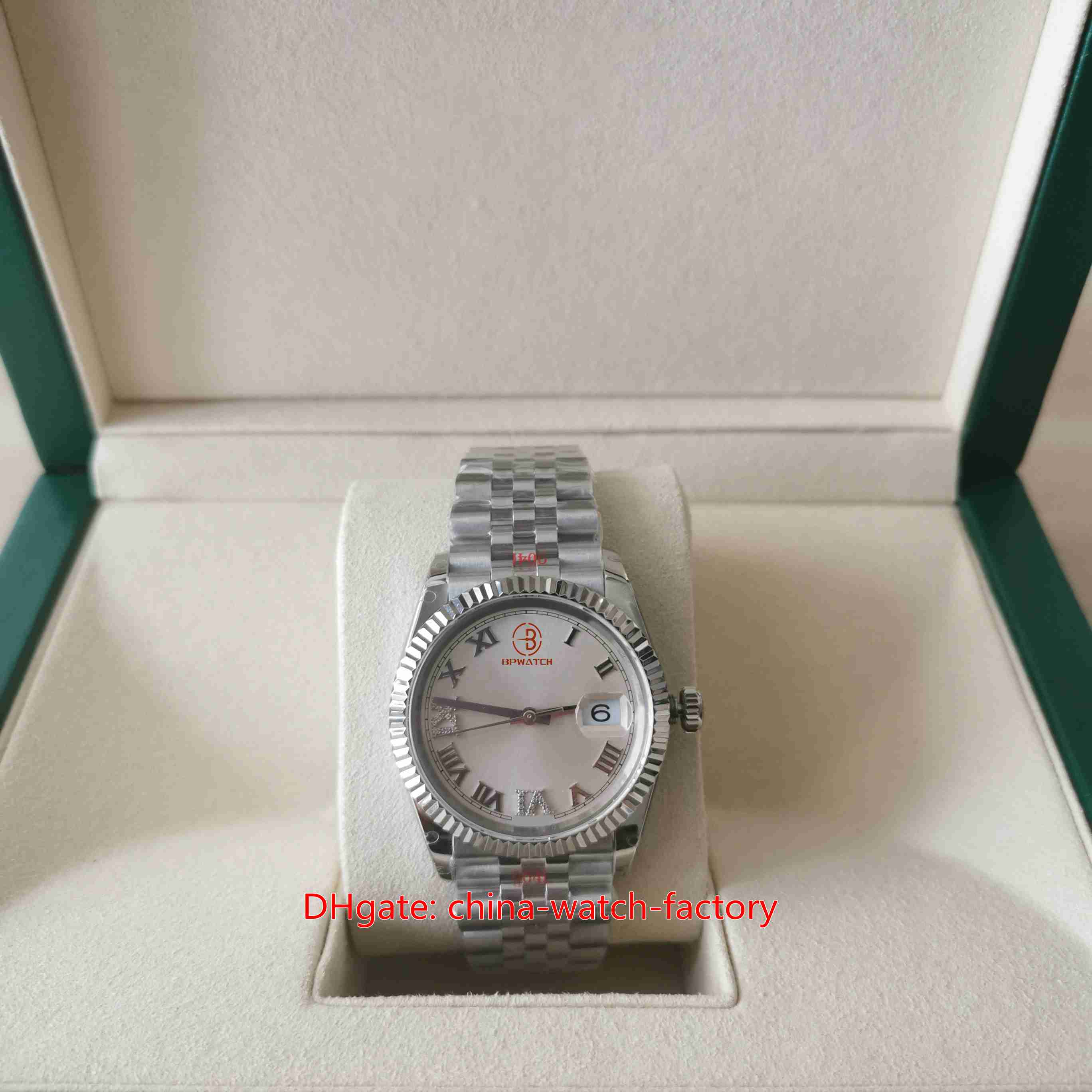 

GM Factory Ladies Watch Super Quality 36 126234 Diamond Silver Dial Watches Sapphire Glass 904L Steel CAL.3235 Movement Mechanical Automatic Women's Wristwatches, No box papers