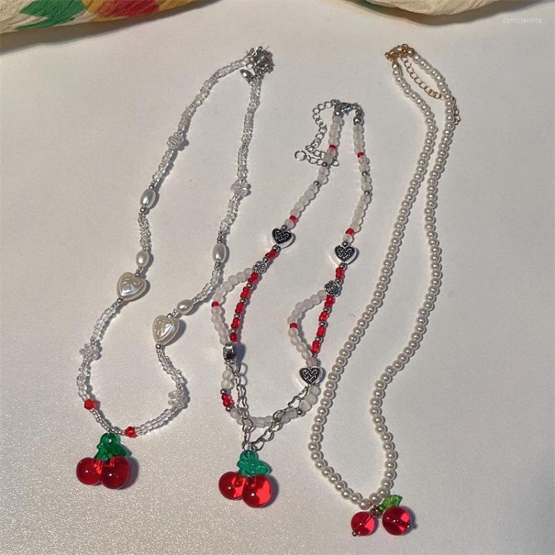 

Choker Fashion Simple And Fresh Only Beautiful Cherry Pendant Niche Design Personality Geometric Street S Lady Temperament Necklace