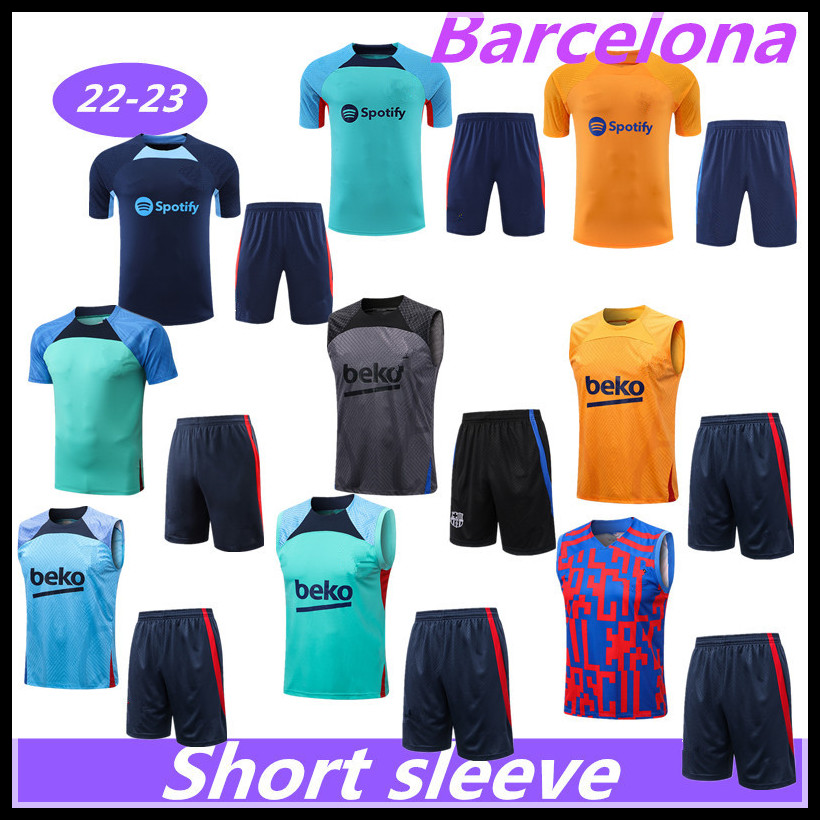 

Tracksuits 22/23 NEW men Barcelona soccer Jersey barca set adult Sport sweater 2022 2023 Short sleeve suit tracksuits, Yellow