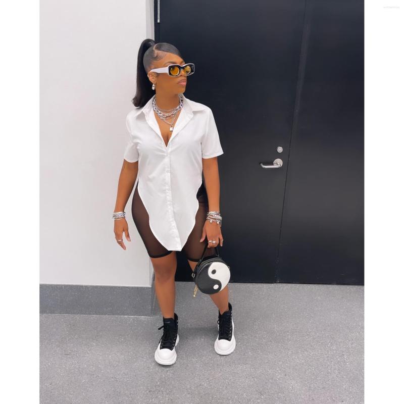 

Women' Blouses 2022 Design Summer Fashion Special Spring Business Irregular Short Sleeve Tees Shirt V-neck Tops, Khaki