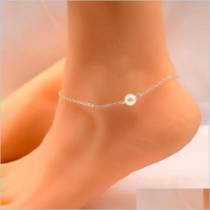 

Anklets Beach Pearl Foot Chain Anklets Female Simple Fashion Creative Ankle Anklet Bracelet For Women Jewelry Drop Delivery 2022 Dh0Qa