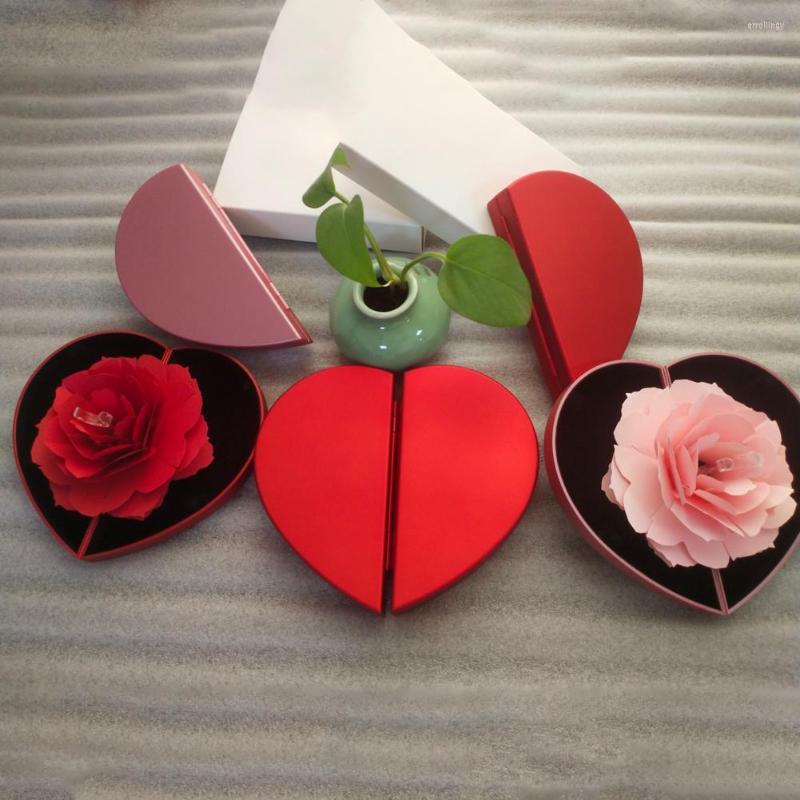 

Jewelry Pouches Fashion Love Heart Shape Ring Storage Case For Valentine's Day