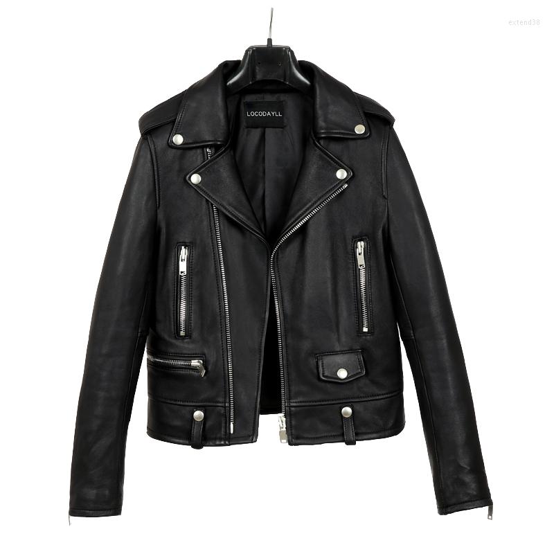 

Women' Leather Autumn Short Black Jacket Ladies Motorcycle Bomber Faux Biker Jackets Windbreaker Outerwear Womens PU Top