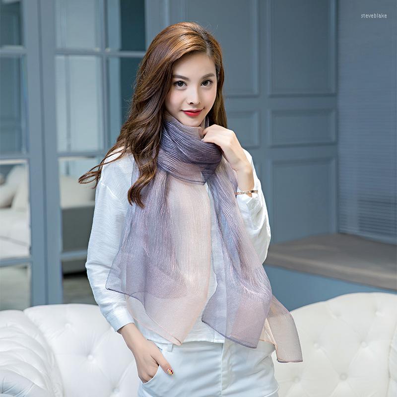

Scarves Real Silk Scarf For Women Big Long Female Muslim Wrap Hijab Shawl