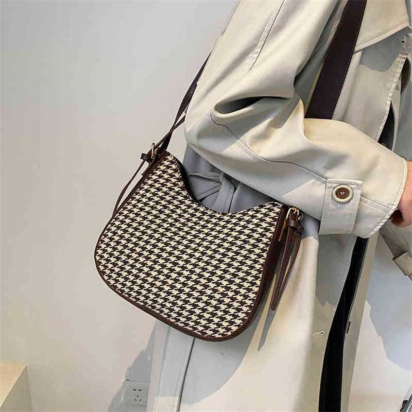 

Purses Women's bag new bird lattice messenger bag versatile simple style shoulder bag, Black