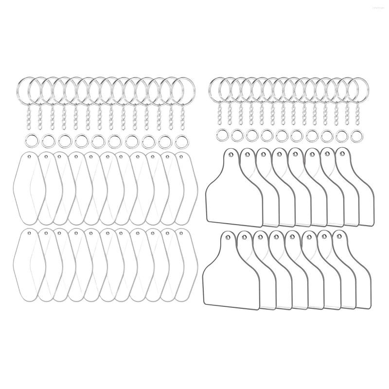 

Keychains 30x Transparent Acrylic Keychain Blanks DIY Kit Pendants Key Chain Badges