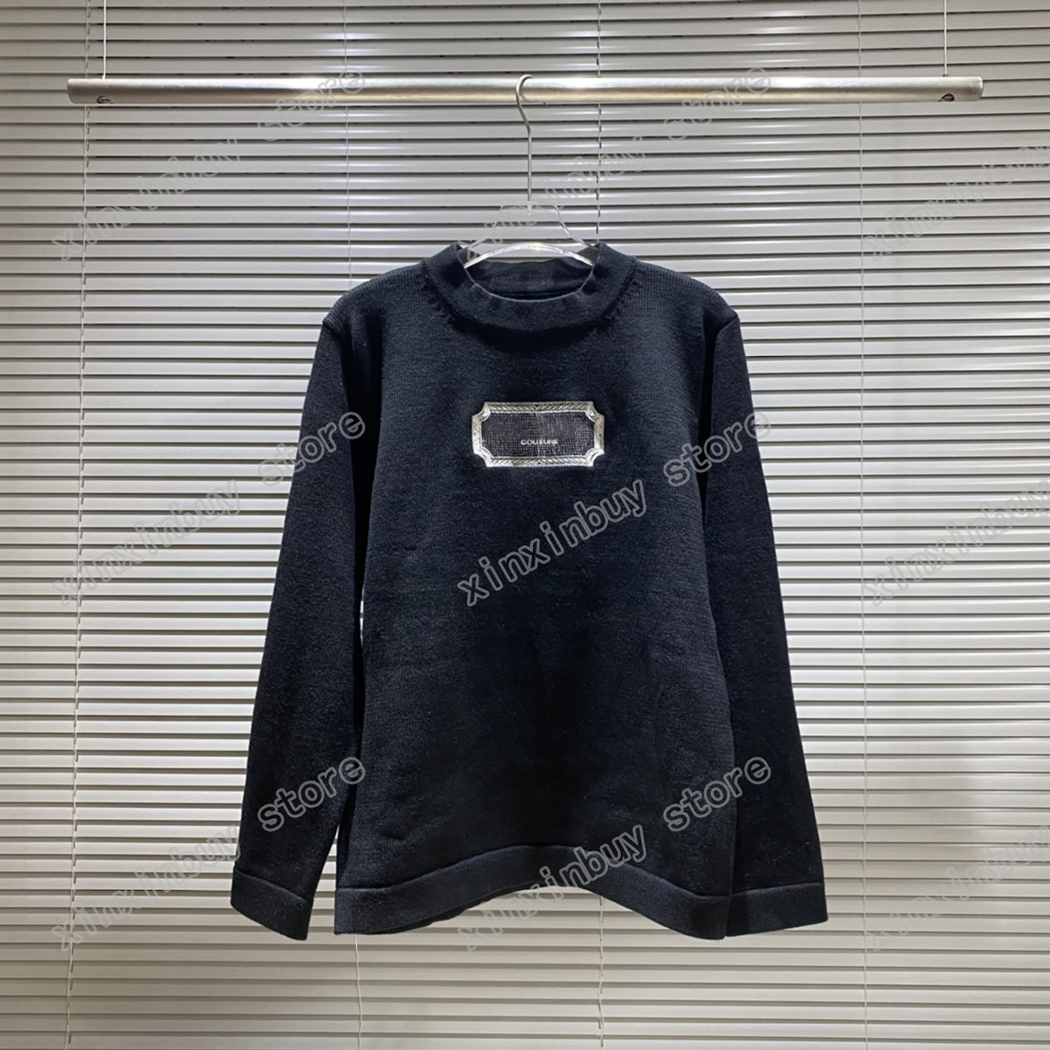 

xinxinbuy Men designer Hoodie sweater Embroidery chest label Paris cotton women black grey M-2XL, 01