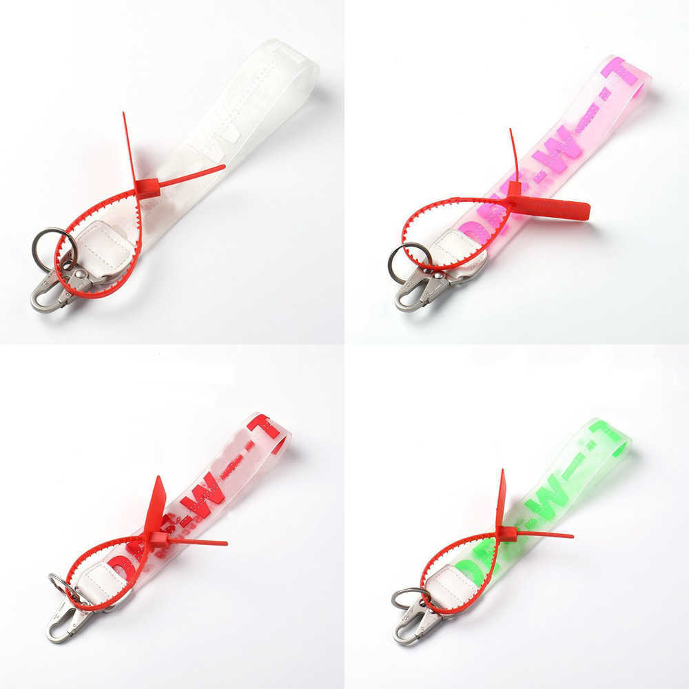 

Key Rings Key chain Offs White Luxury Key Rings Keychains Clear Rubber Jelly Letter Print Keys Ring Fashion Men Women Canvas Keychain Camera Pendant BeltQ9V9