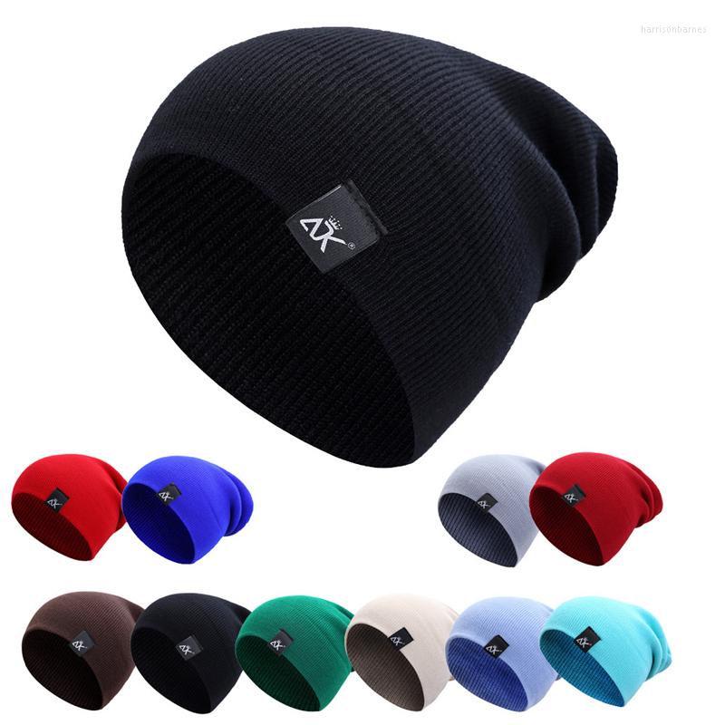 

Berets Unisex Knitted Cap Fashion Letter Tags Casual Breathable Beanies For Men Women Warm Winter Hat Solid Hip-hop Beanie, C8 brown