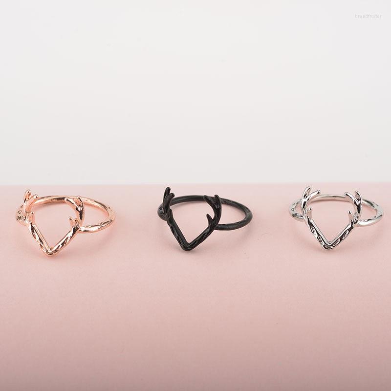 

Cluster Rings DoreenBeads Christmas Deer Elk Delicate Design Vintage Antlers Wedding Jewelry Gift For Women Men 1 Piece