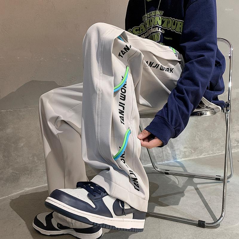 

Men's Pants Korean Casual Men Streetwear Mens Ankle-length Trousers Trend Quality Solid Color Straight Man, K1875 black